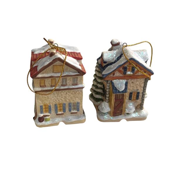VTG M.I. Hummel Bavarian Village Christmas Ornaments Set of 2 "Village Pharmacy" - Picture 3 of 8